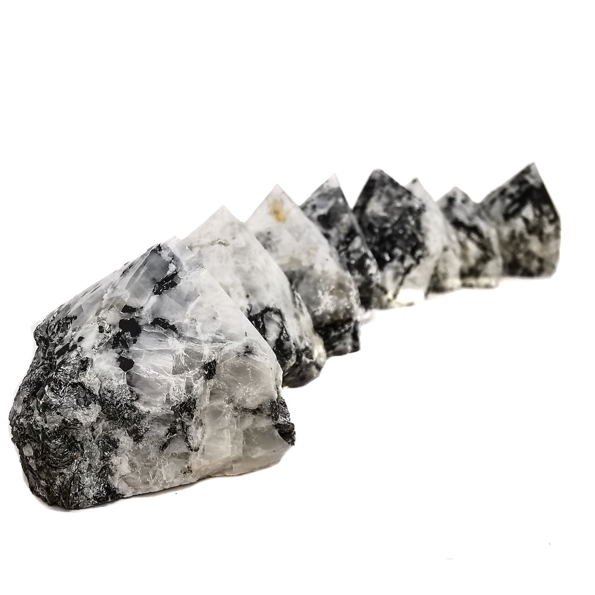 Moonstone power point, a feldspar, from India.