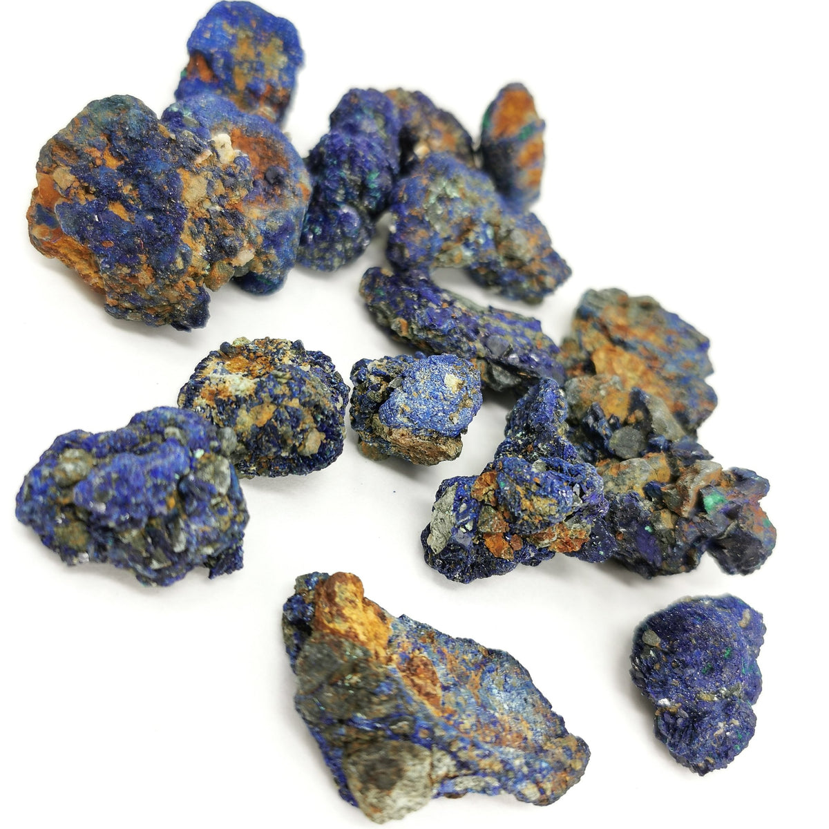 Azurite Nuggets specimen, a copper carbonate, from Morocco.