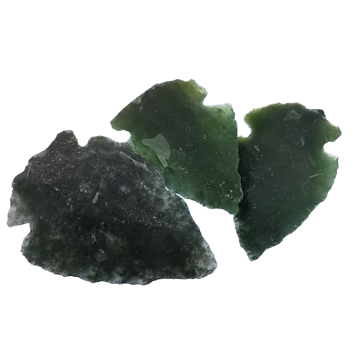 Moss Agate arrowhead, a variety of chalcedony, from India.