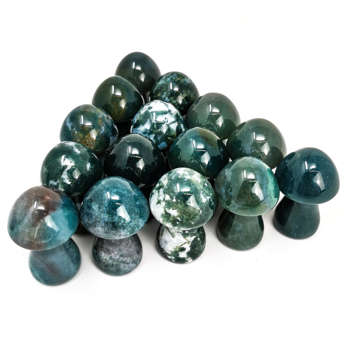 Moss Agate Mushroom carving.