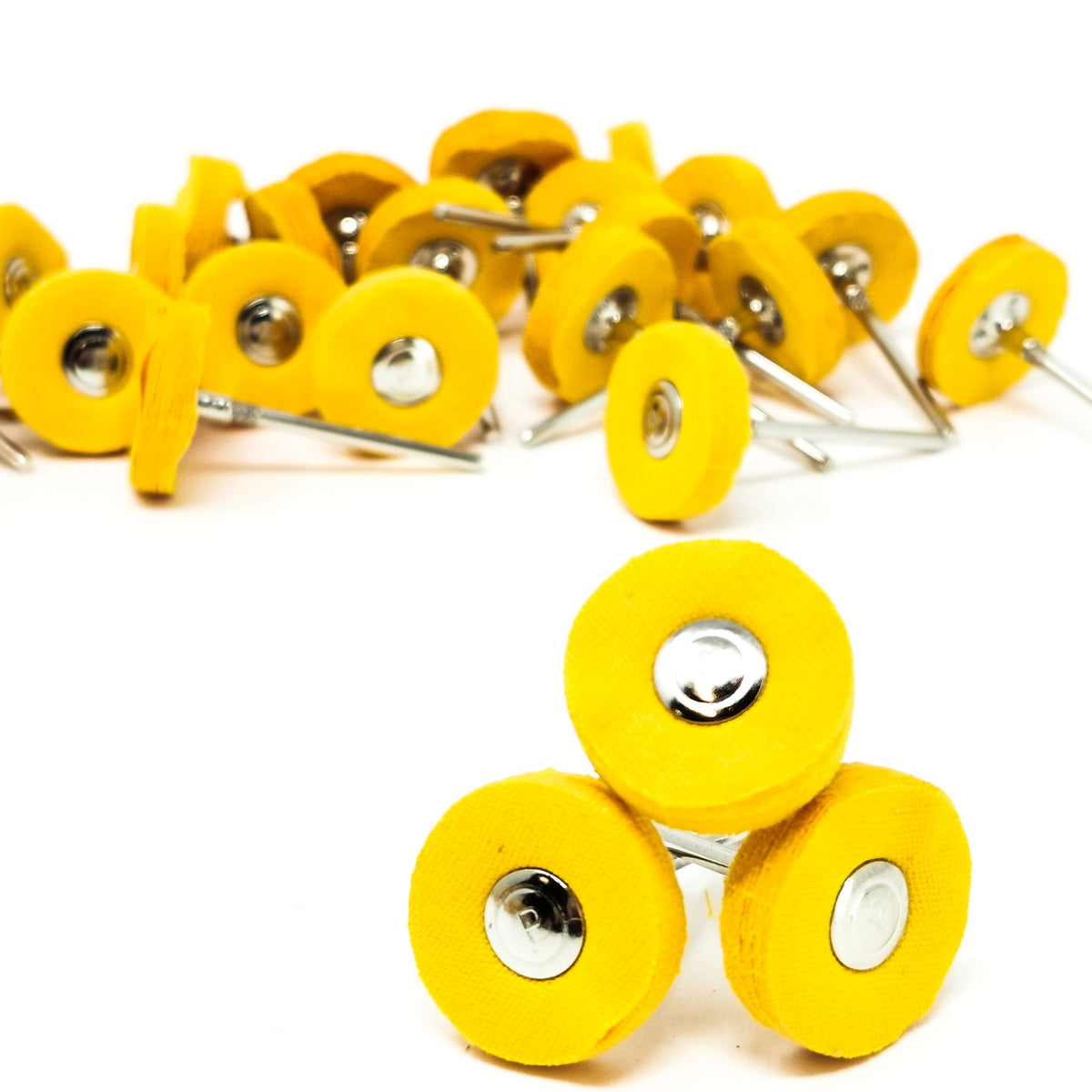 Orange Muslin polishing wheel 5pcs, made of muslin cloth.