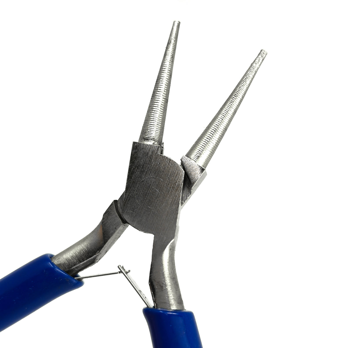 Round Needle Nose pliers, made of steel.