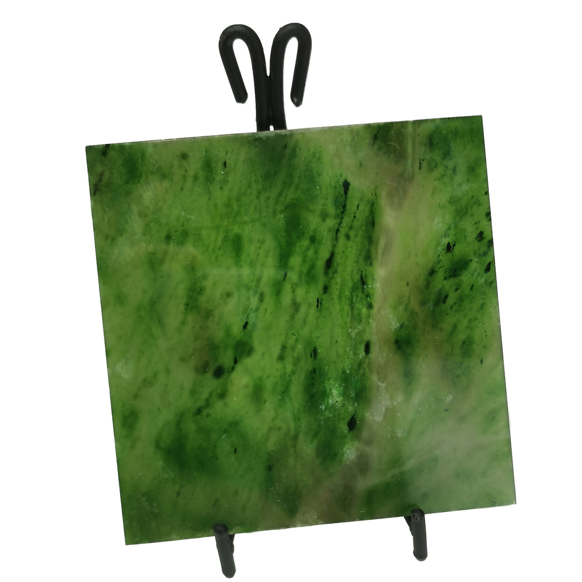 Nephrite Jade Tile polished slab from British Columbia, Canada.