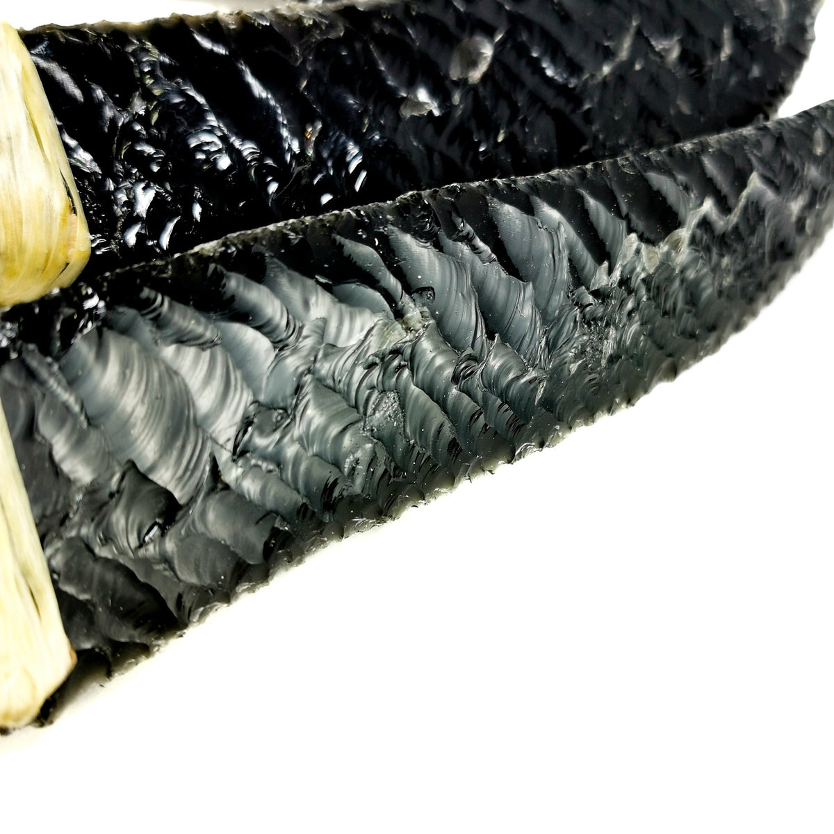 Black Obsidian cactus knife, a volcanic glass, from Mexico.