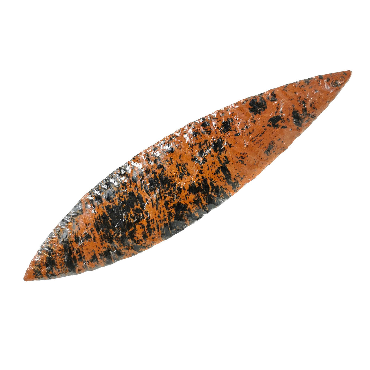 Mahogany Obsidian Biface, a volcanic glass, from Mexico.