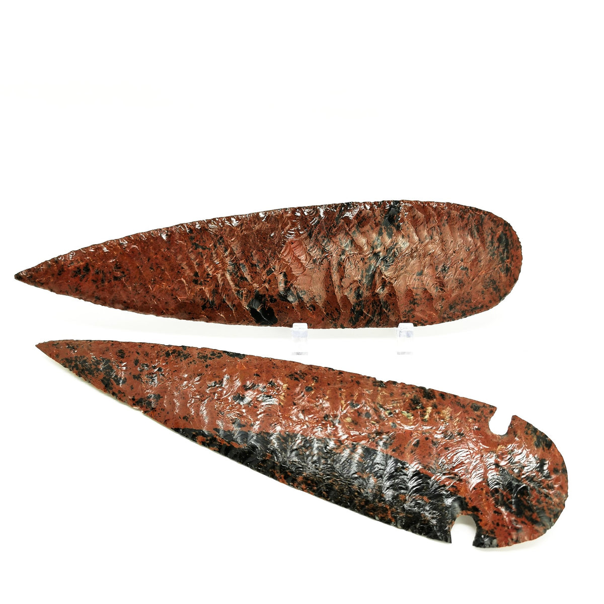 Mahogany Obsidian spear point, a volcanic glass, from Mexico.