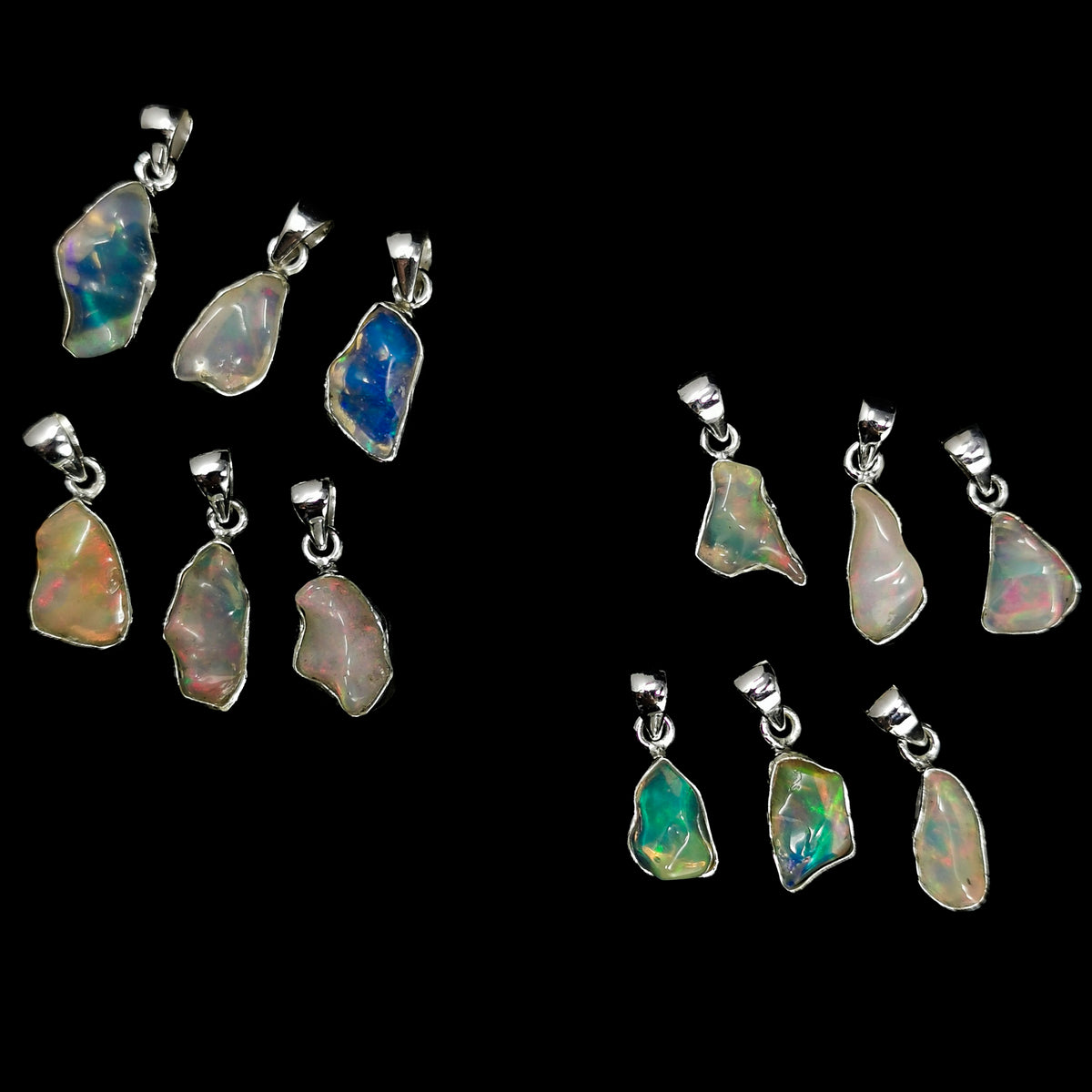Opal Freeform pendant in sterling silver with Ethiopian Opal.
