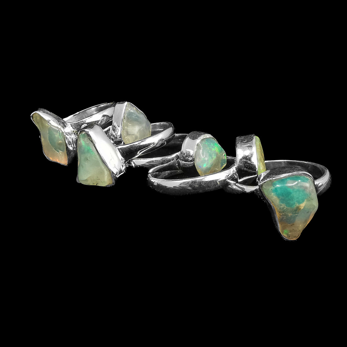 Opal Freeform ring in sterling silver with Ethiopian Opal.