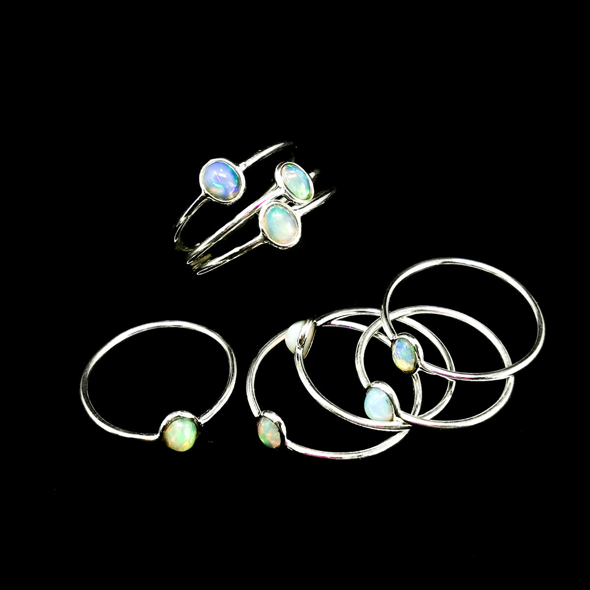 Ethiopian Opal sterling silver ring.