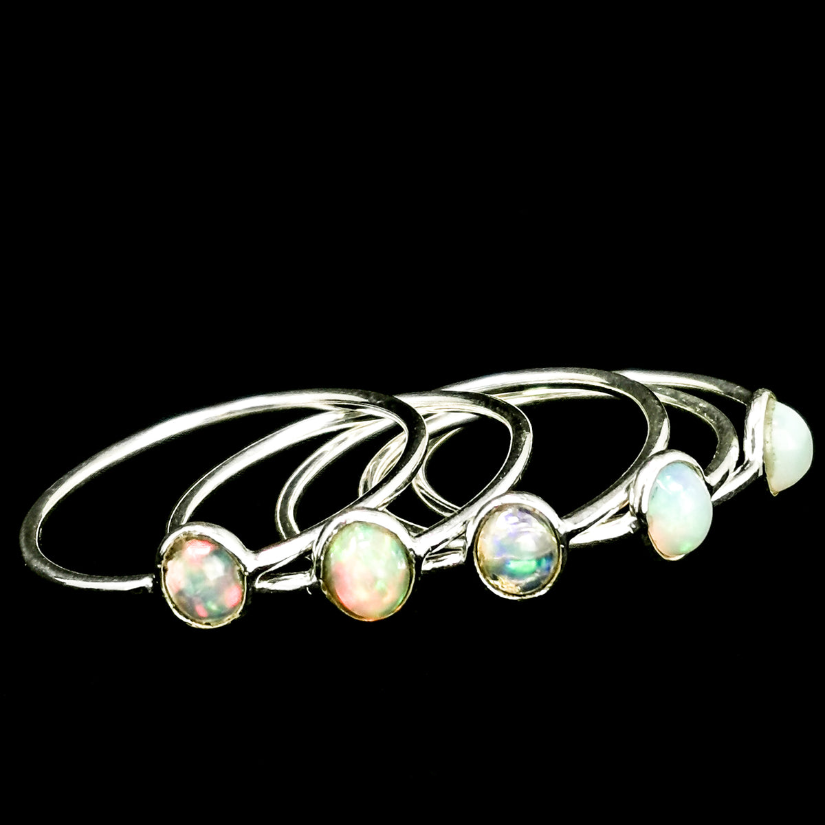 Ethiopian Opal sterling silver ring.