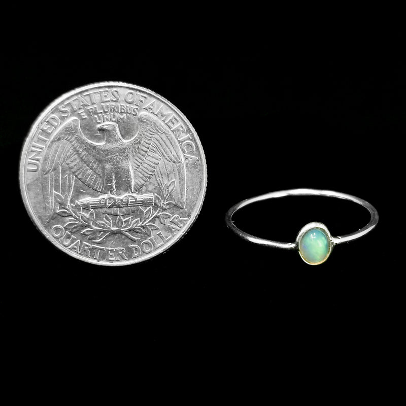 埃塞俄比亞蛋白石 - 純銀 - 戒指