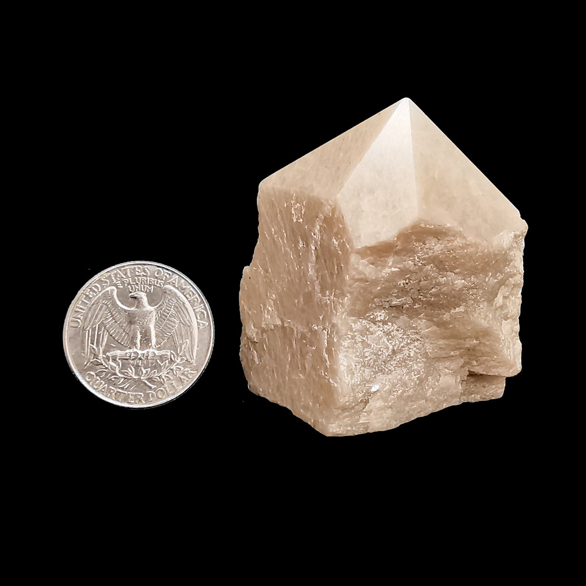 Peach Moonstone power point, a feldspar.