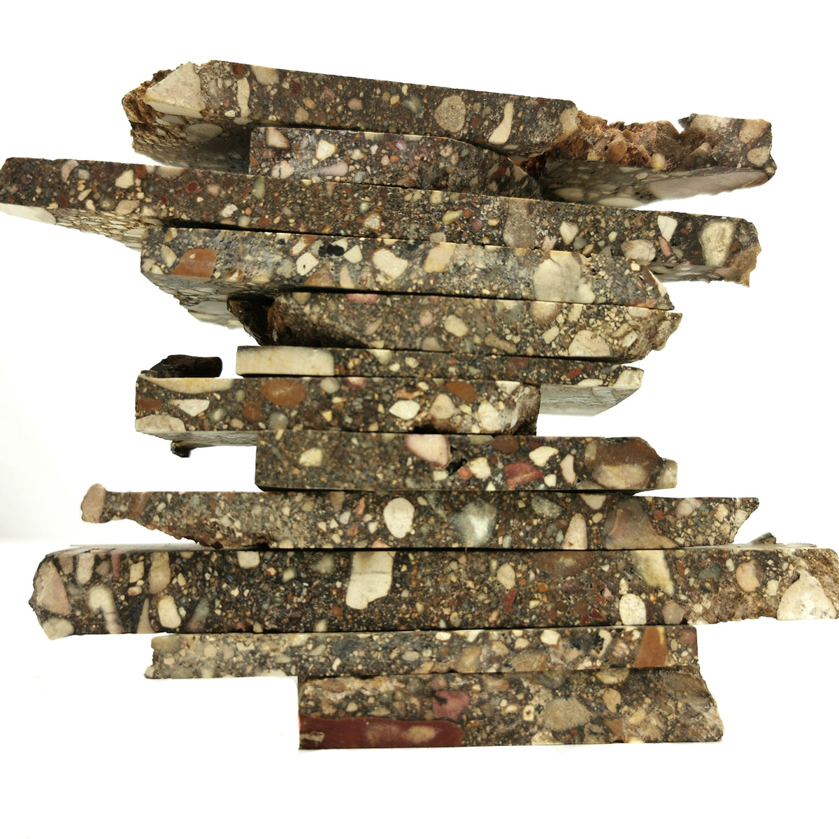 Peanut Jasper Conglomerate rough slabs.