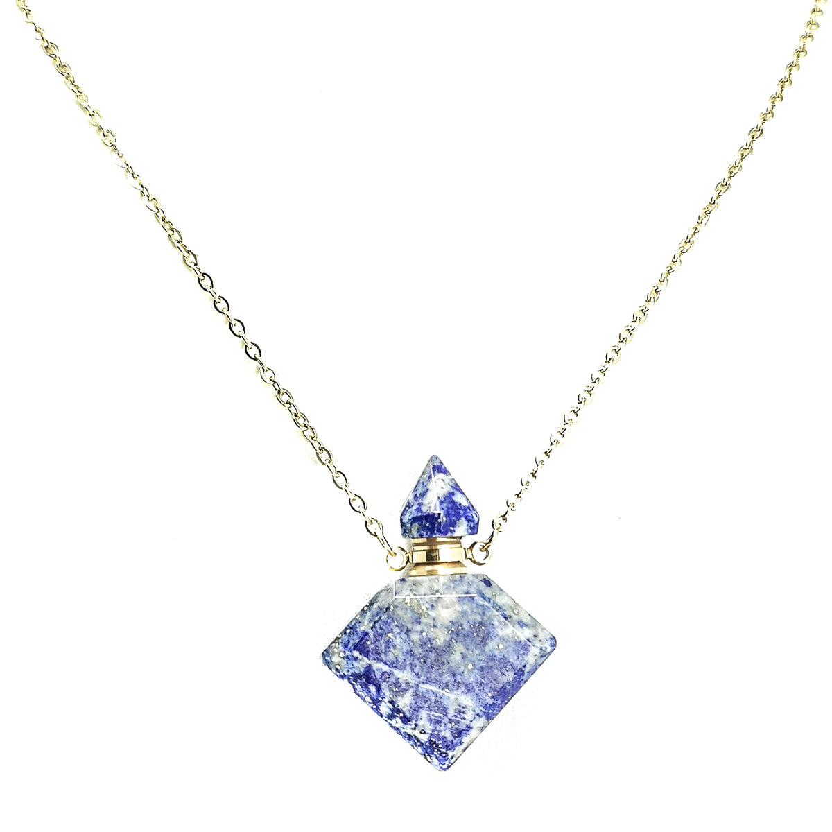 Perfume Bottle Diamond pendant with Amethyst.
