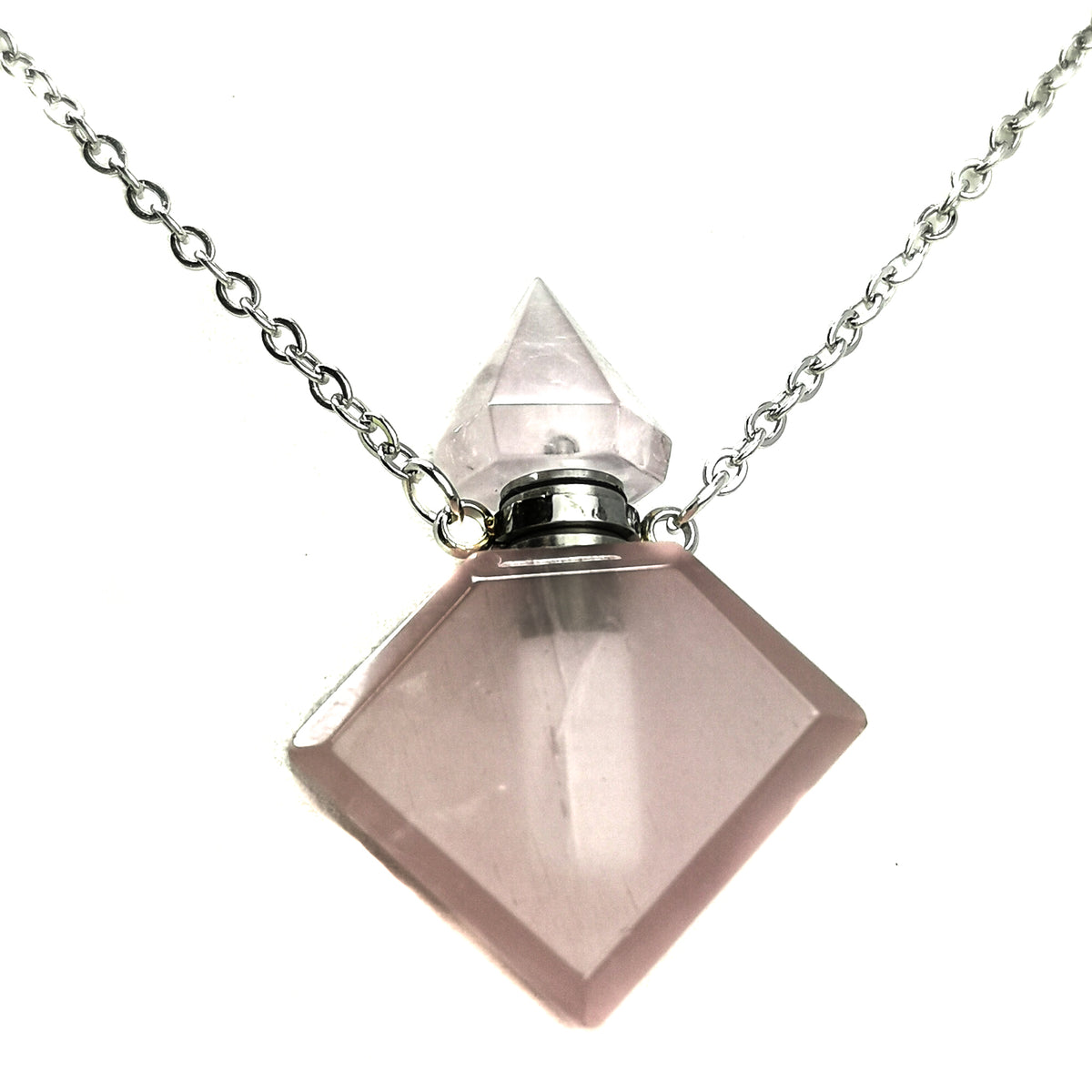 Perfume Bottle Diamond pendant with Amethyst.