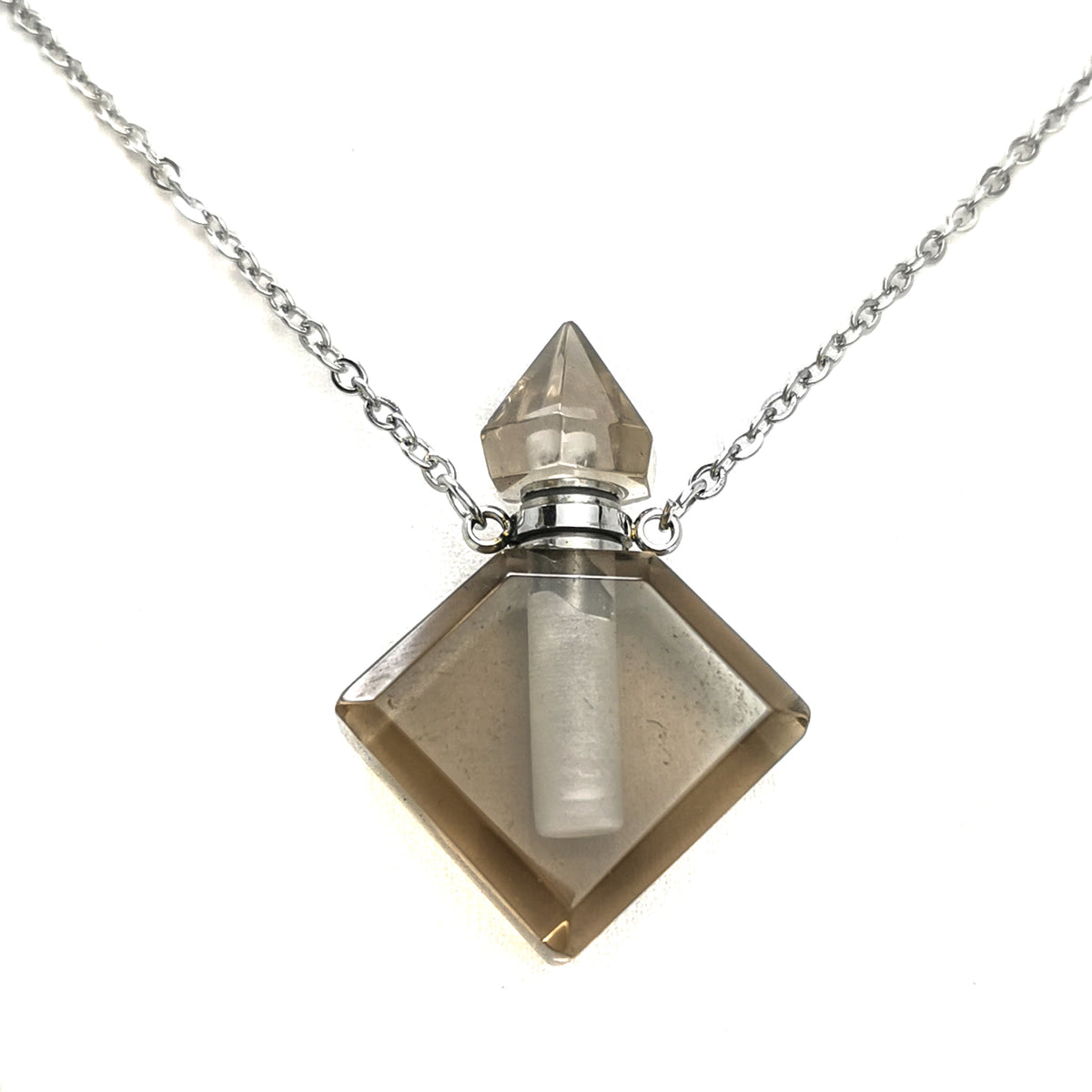 Perfume Bottle Diamond pendant with Amethyst.