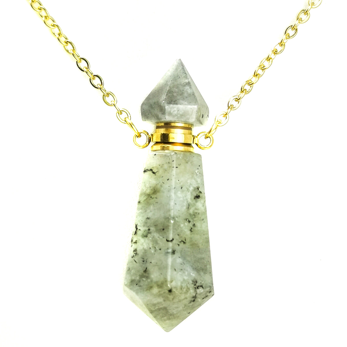 Perfume Bottle Vogel pendant with Lemon Quartz.