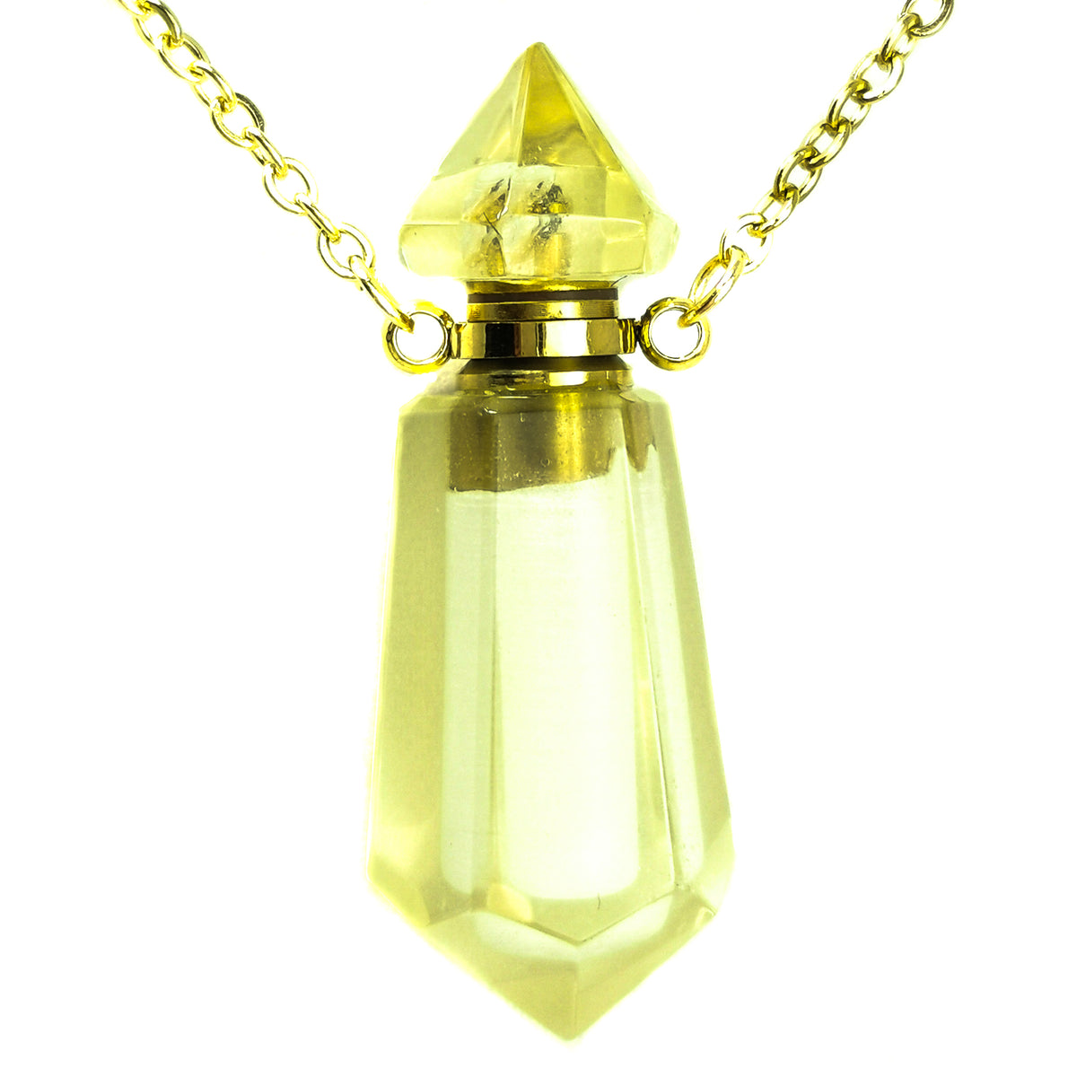 Perfume Bottle Vogel pendant with Lemon Quartz.