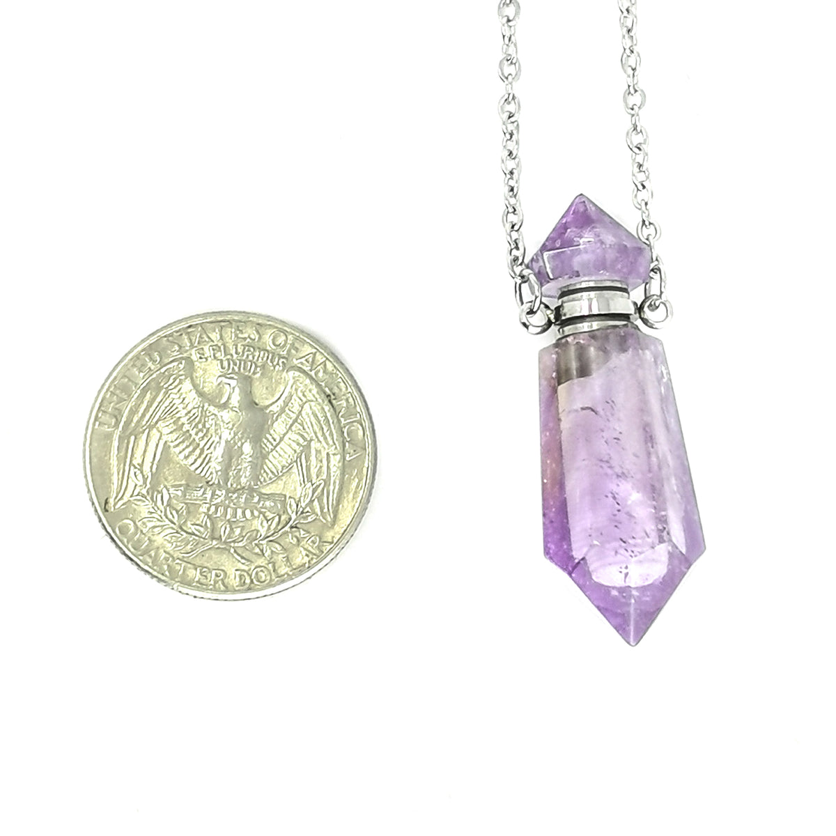 Perfume Bottle Vogel pendant with Lemon Quartz.