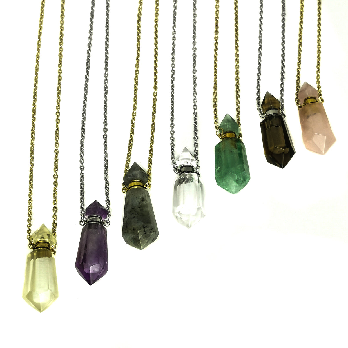 Perfume Bottle Vogel pendant with Lemon Quartz.
