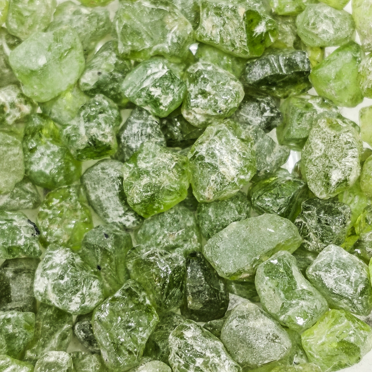 Peridot from China – pile of pieces