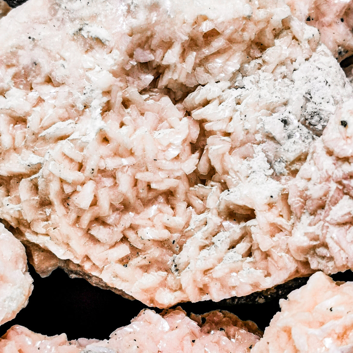 Pink dolomite from Touissit, Morocco – crystals, close view