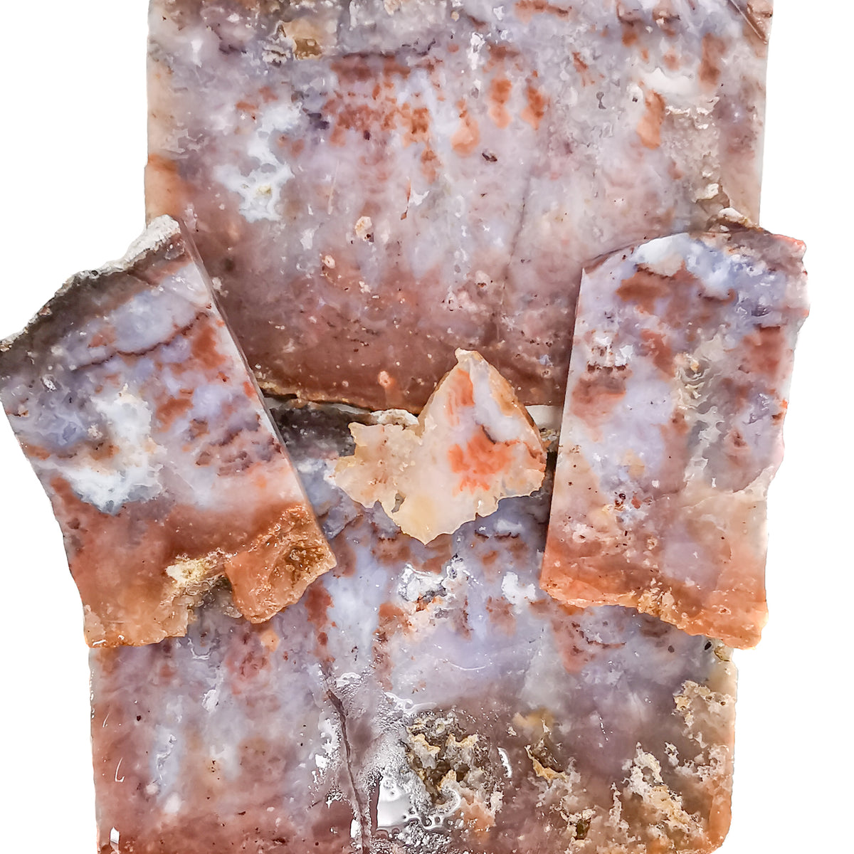 Plume Agate rough, a variety of chalcedony.