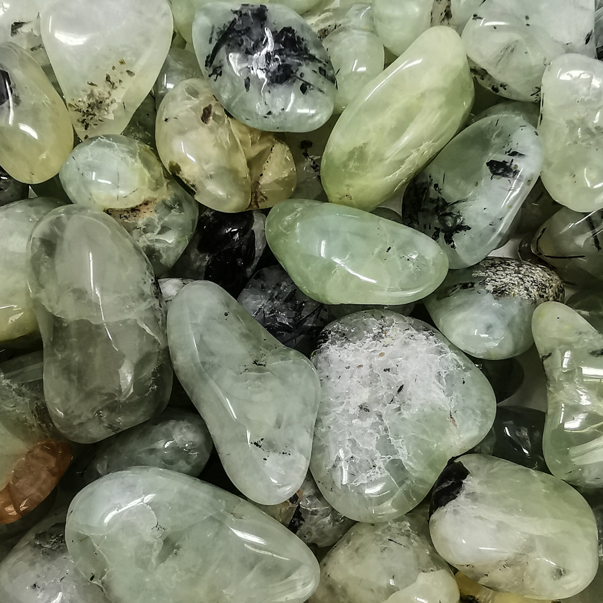Prehnite tumble from Namibia.