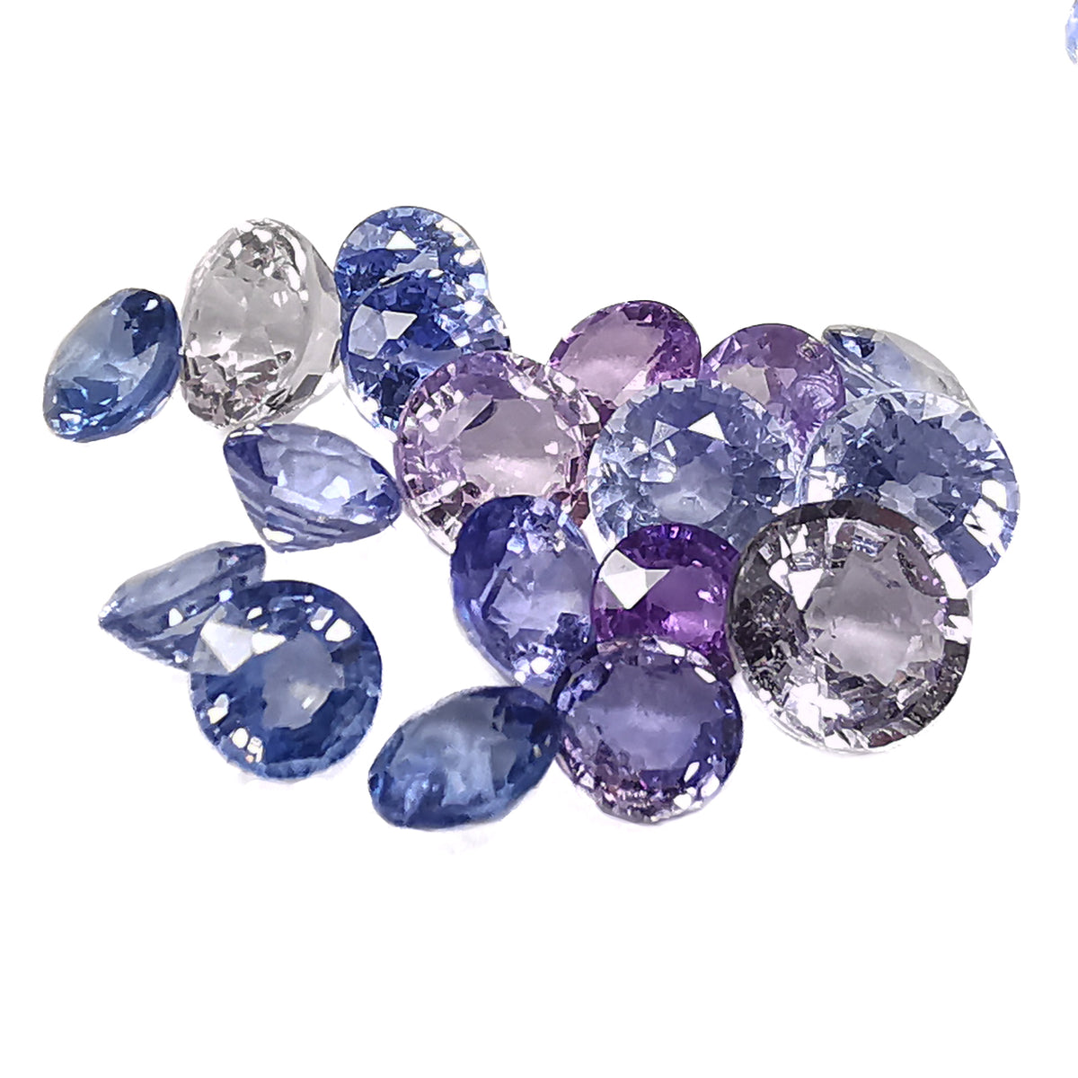 Blue/Purple Sapphire facet, a variety of corundum.