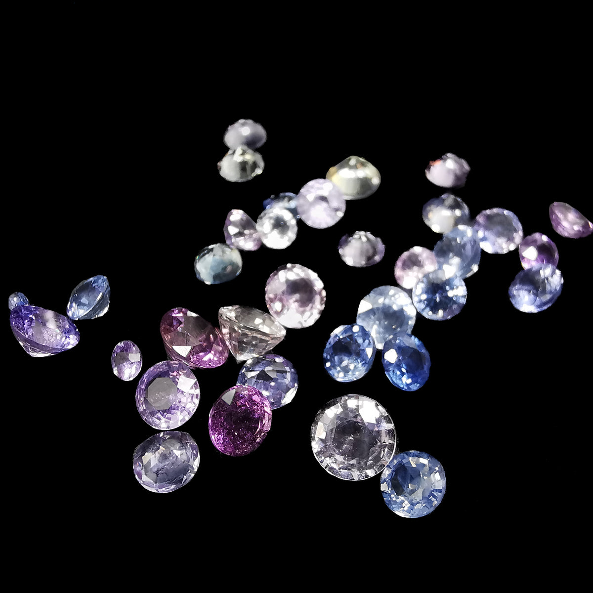 Blue/Purple Sapphire facet, a variety of corundum.
