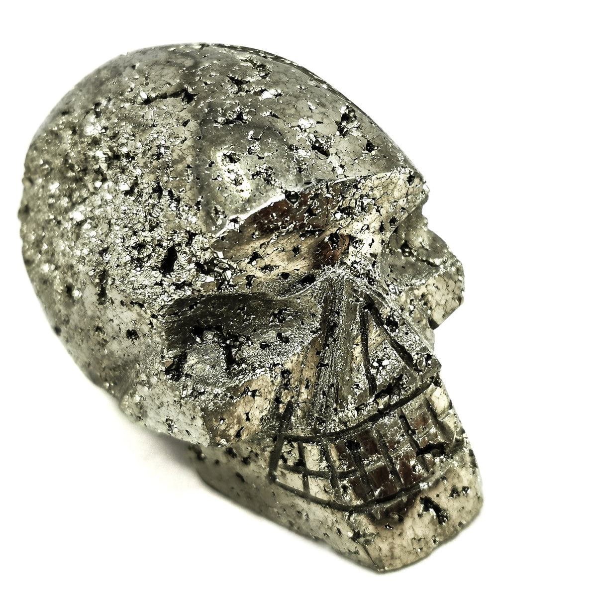 Pyrite Skull carving from Peru.