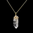 Raw Quartz Point Gold Plated - Pendant