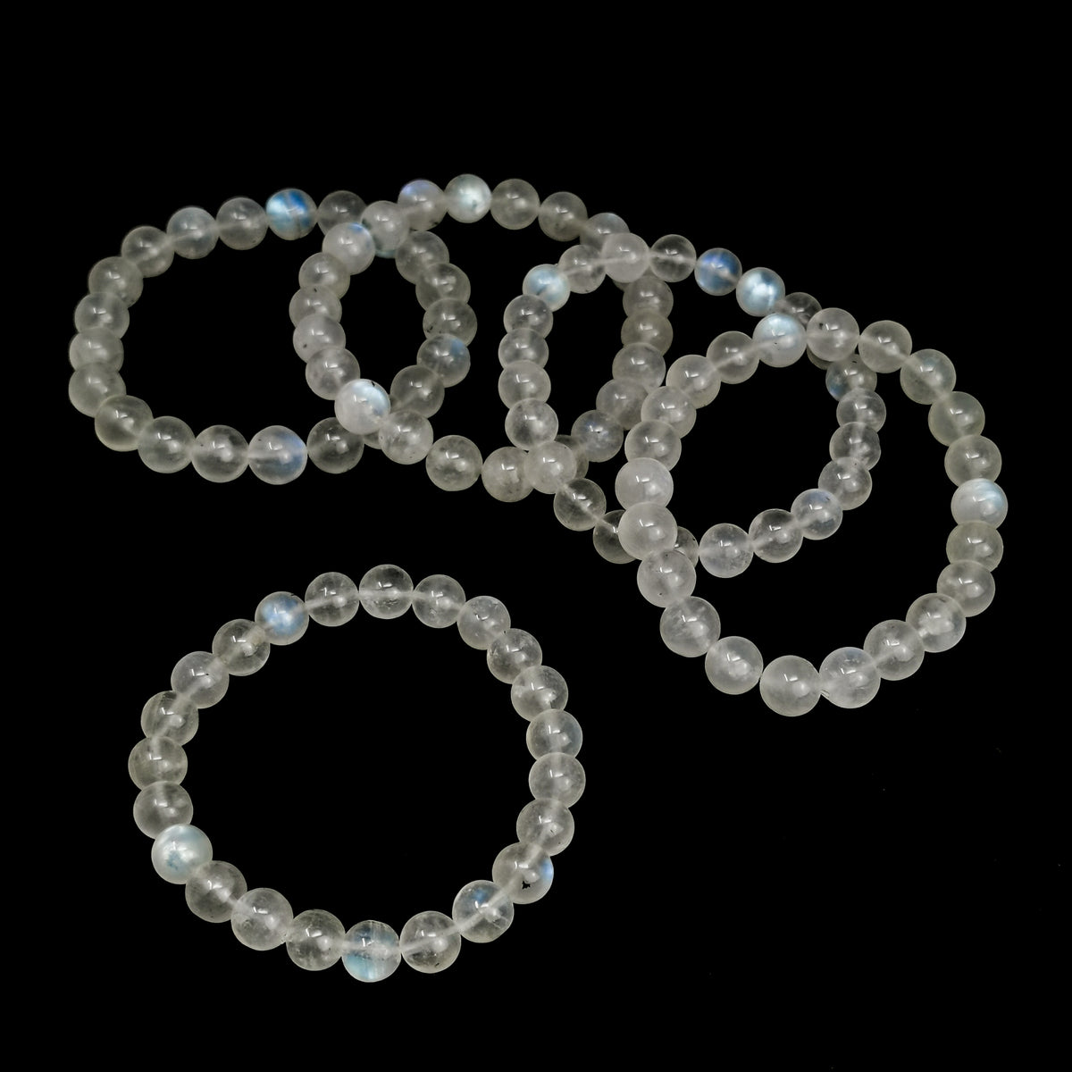 Rainbow Moonstone bead bracelet.