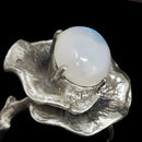 Rainbow Moonstone Lily Pad - Ring