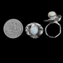 Rainbow Moonstone Lily Pad - Ring