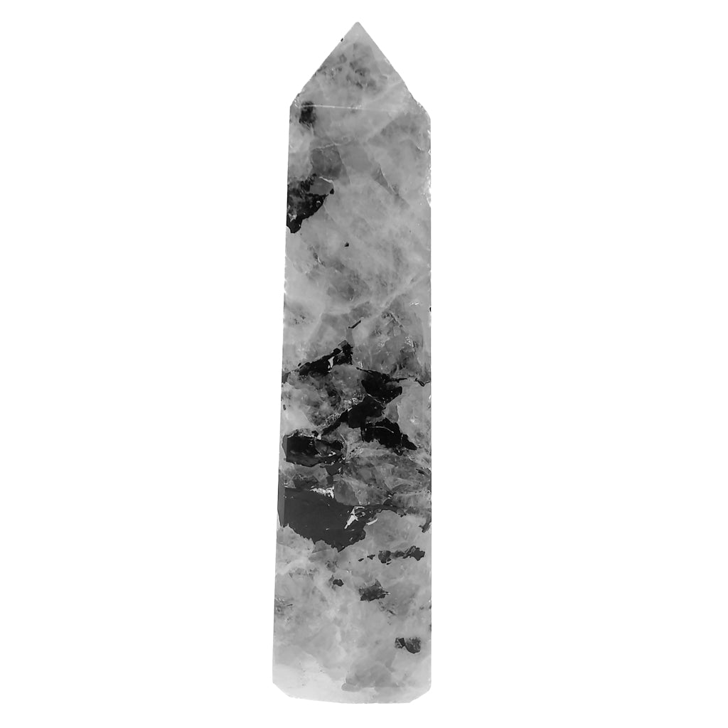 Moonstone obelisk, a feldspar, from India.