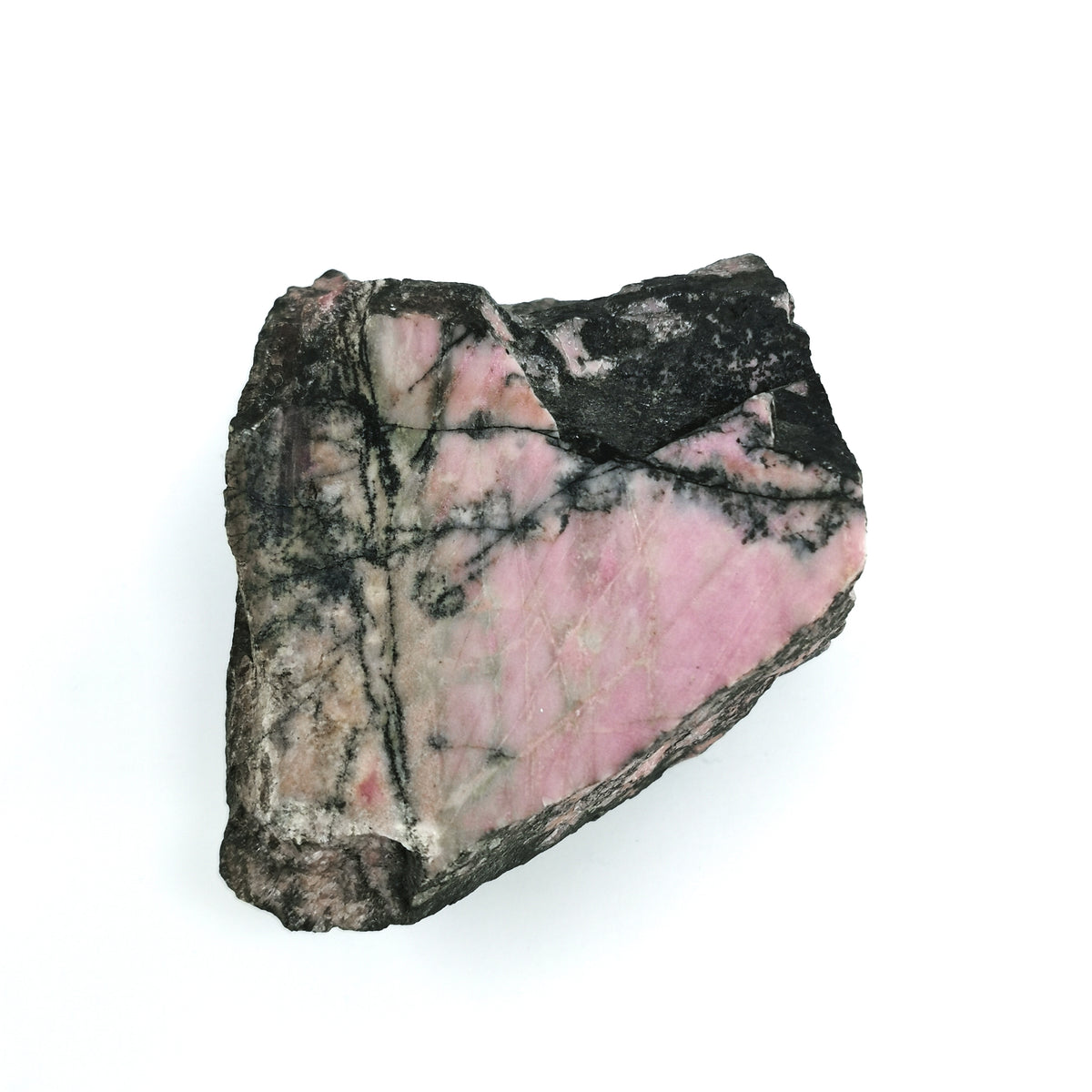 Rhodonite Pink rough, a manganese silicate.