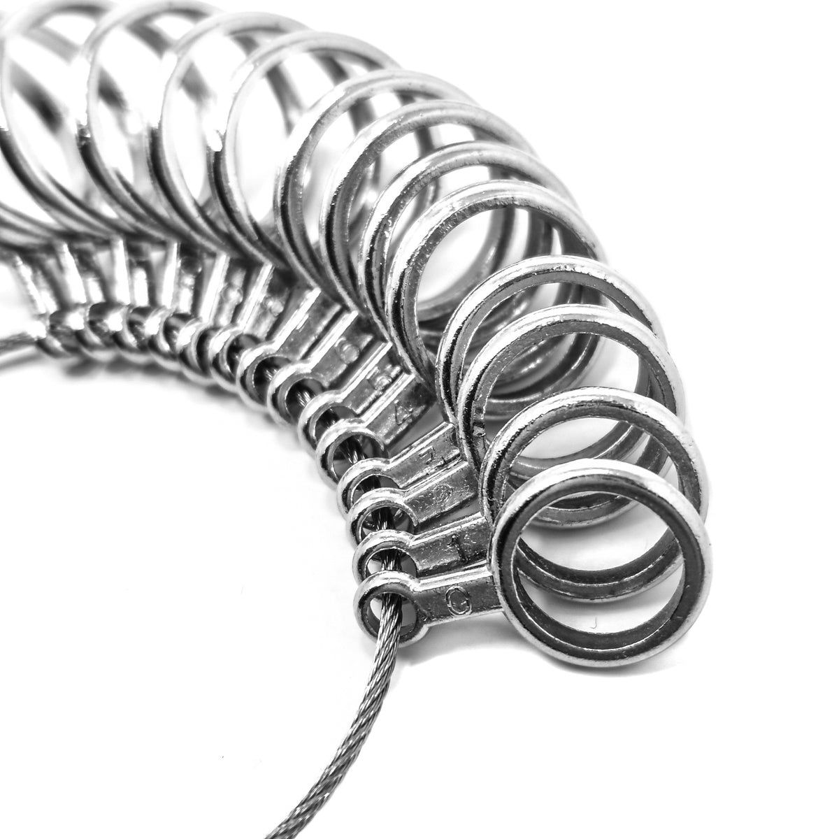 Ring Sizer, made of metal.