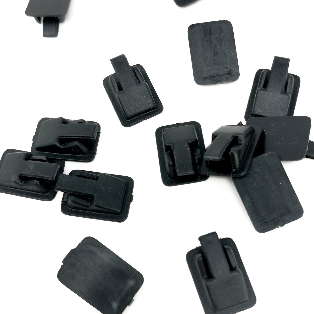 Black Ring Holder display, made of plastic.