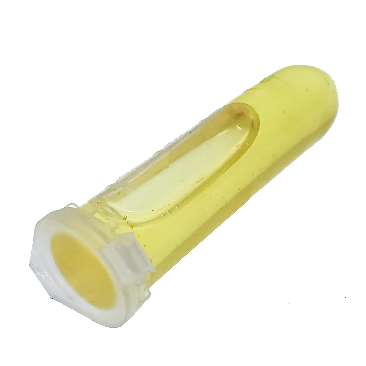 Rock Tumbler Lubricant machine part, made of machine oil in plastic capsule.