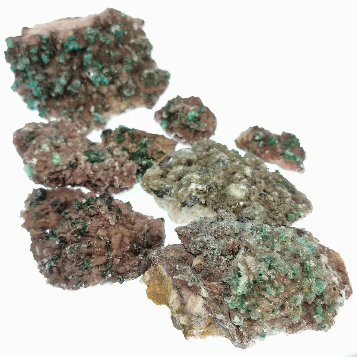 Rosasite on Dolomite specimen from Morocco.