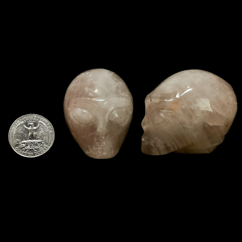 Rose Quartz Alien Head - Skull