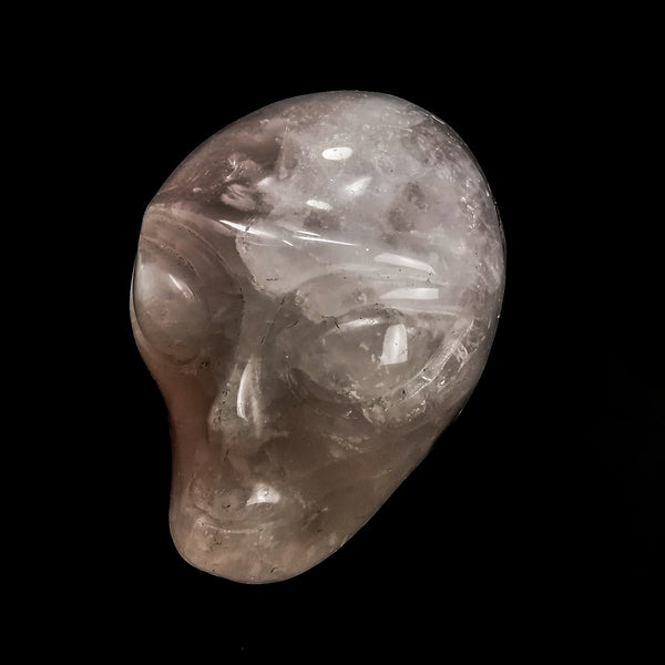 Rose Quartz Alien Head - Skull