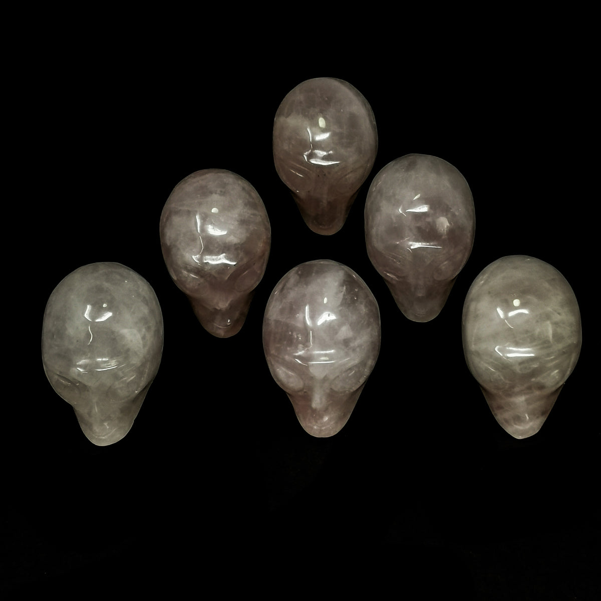 Rose Quartz Alien Head skull from Brazil.