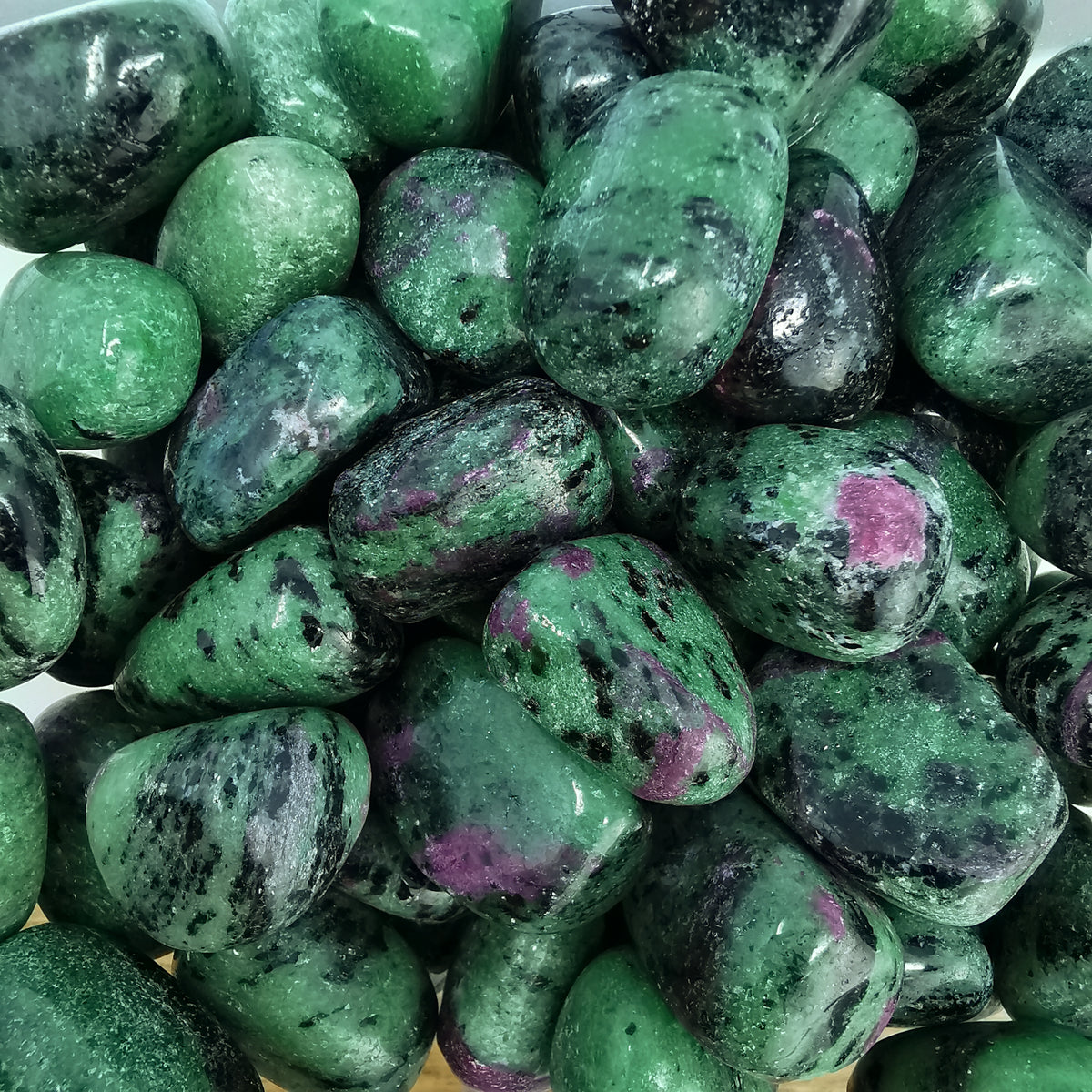 Ruby in Zoisite tumble from Tanzania.