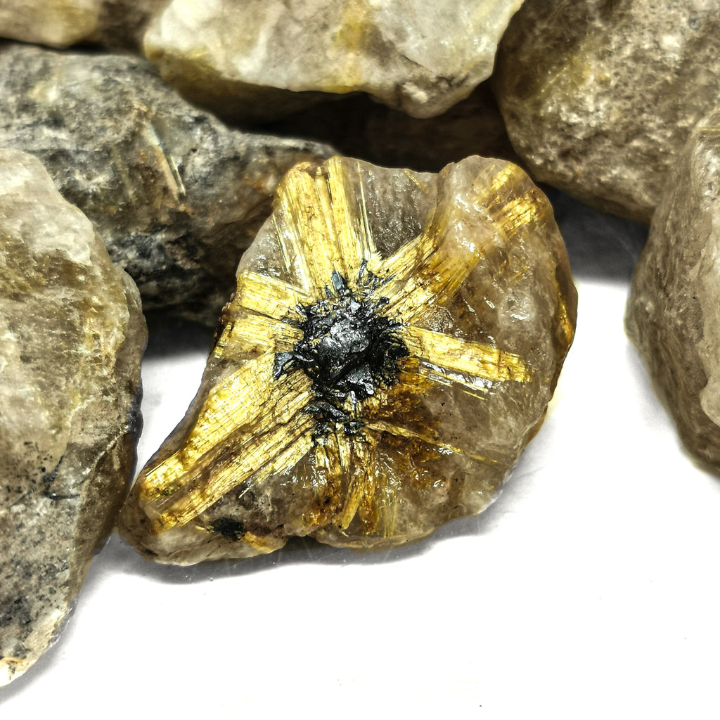 Lab Rutile Rough Rutile Quartz - Rough