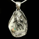 土星上空的火箭飞船 - 吊坠