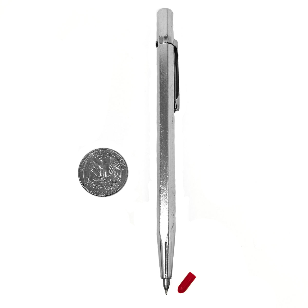 Scribe smithing tool, made of metal with a carbide tip.