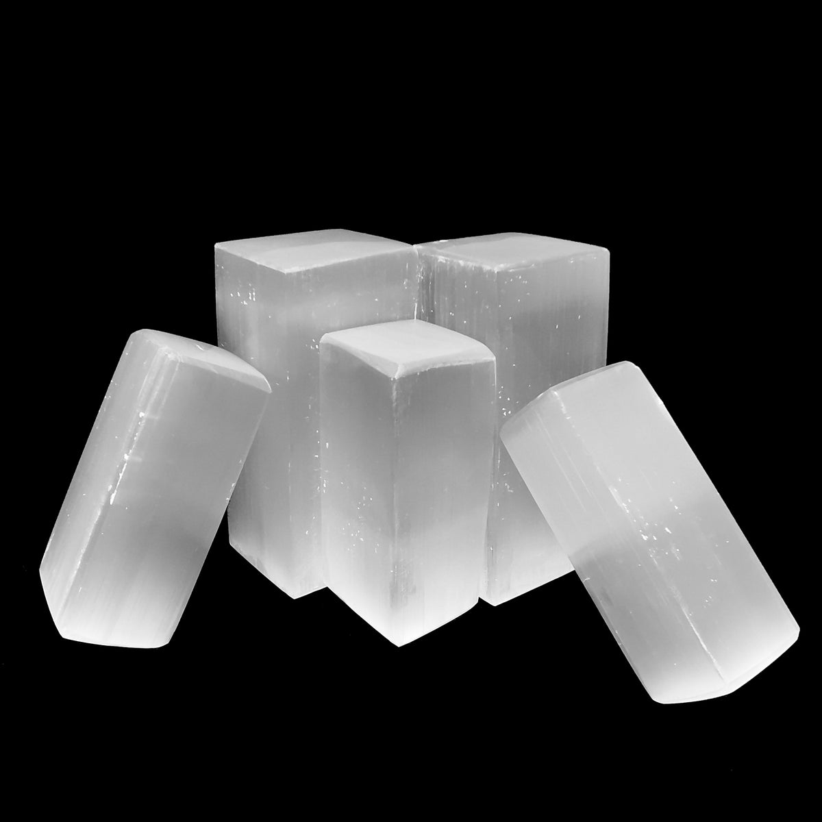Selenite block, a variety of gypsum, from Morocco.