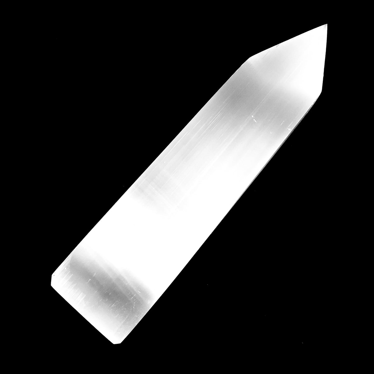 Selenite stake, a variety of gypsum, from Morocco.